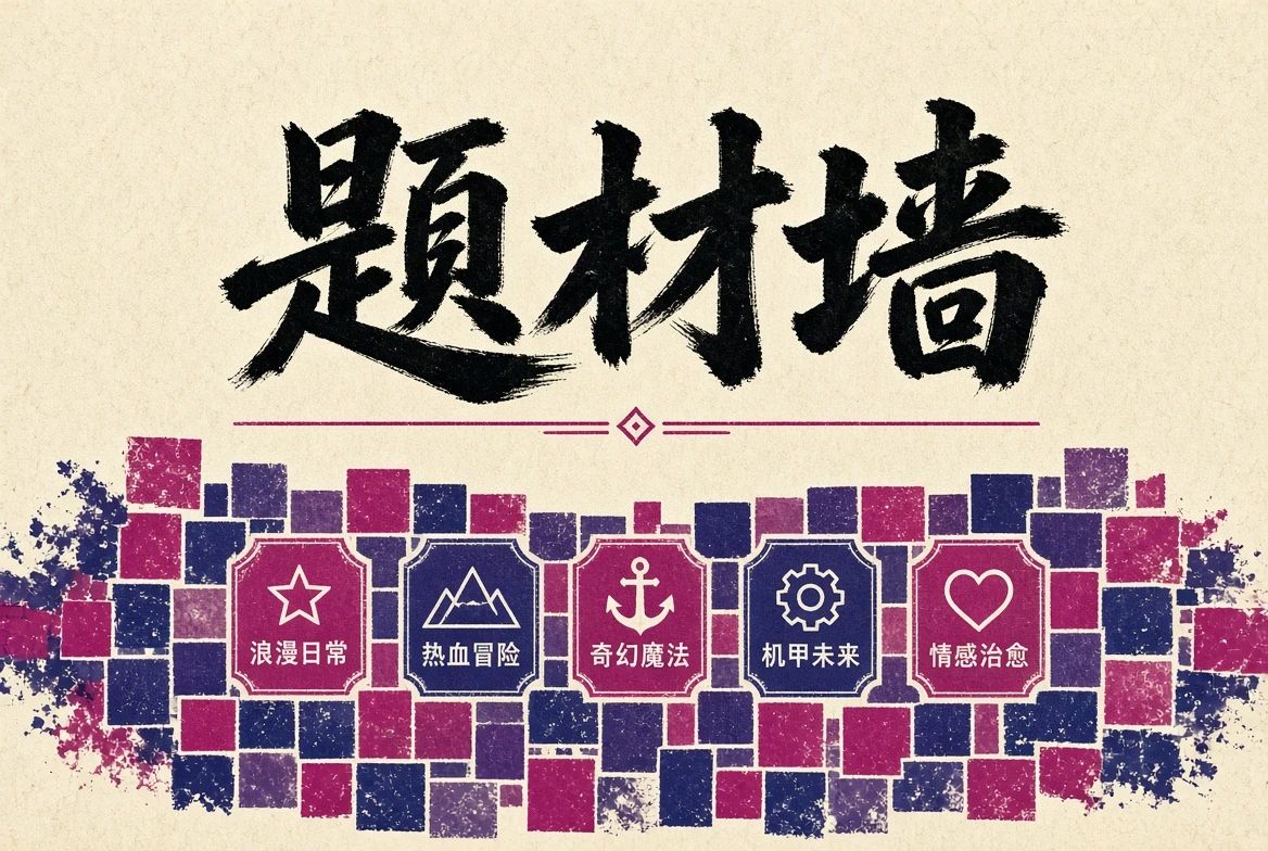 同人动漫题材墙策划画面